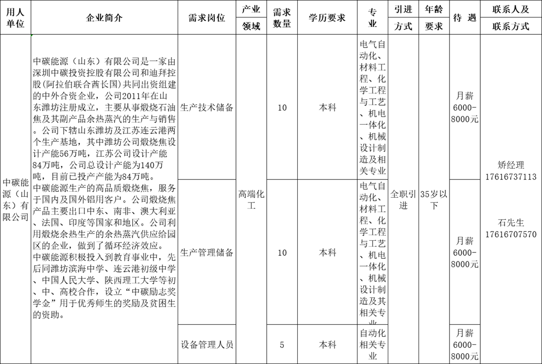 中碳能源（山东）有限公司